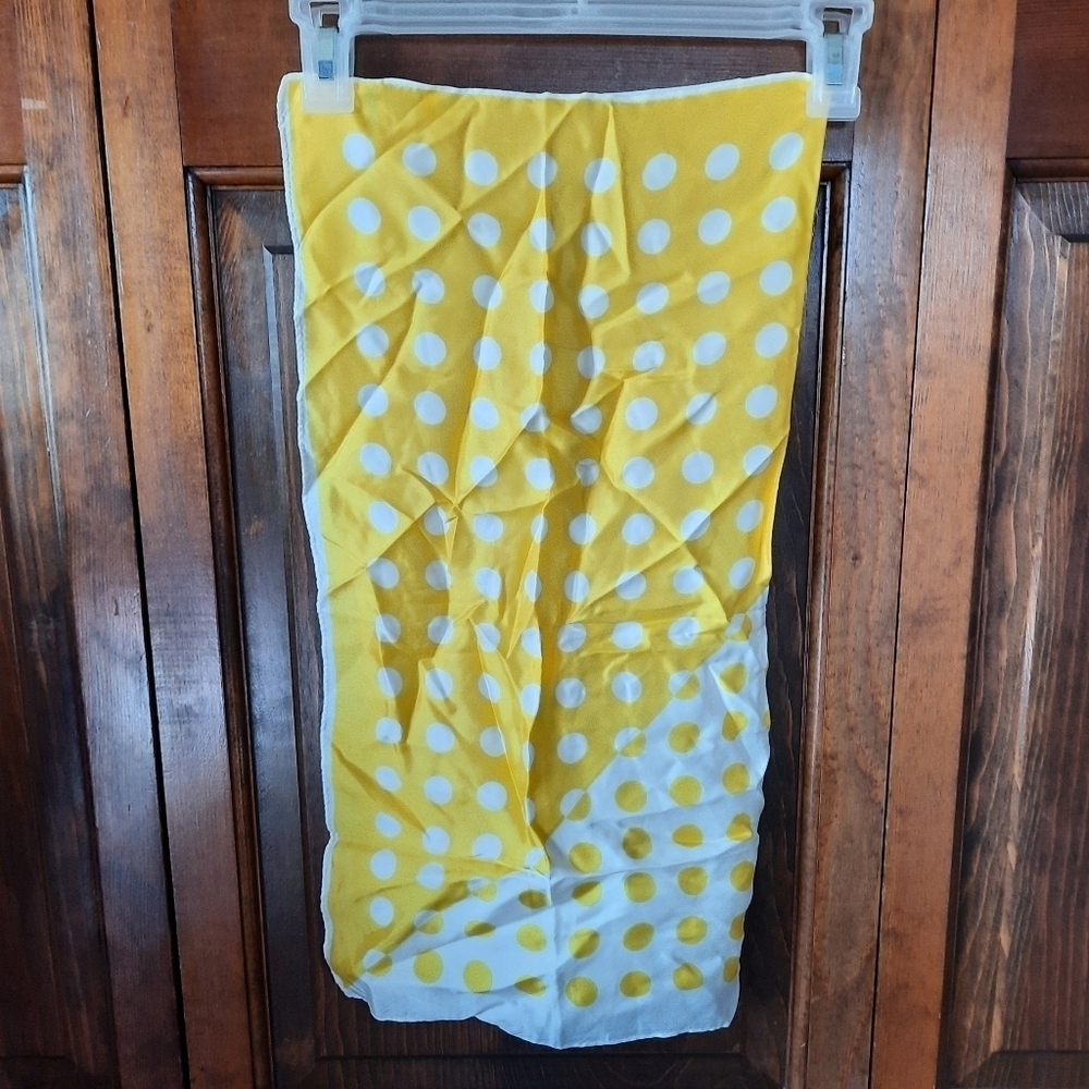 Yellow Polka Dot Scarf - Lightweight Women's Accessory